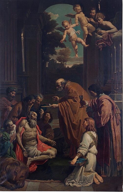 Última comunión de san Jerónimo o El viático de san Jerónimo, 1869, Luis Álvarez Catalá