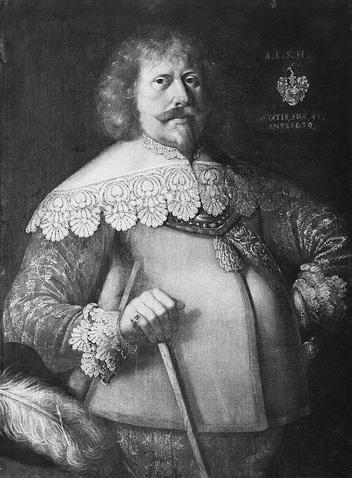 Abraham Cronhjort (1598 or 1604-1666), colonel, married to 1. Dorotea Vellingk, 2. Elisabet, 1639, Cornelius Arendtz