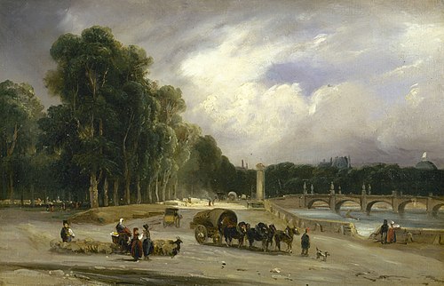 Le Cours-la-Reine, vers 1828, 1828, Théodore Gudin