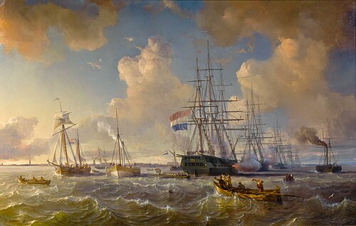 View on the fleet of Vlissingen, 1844, Théodore Gudin