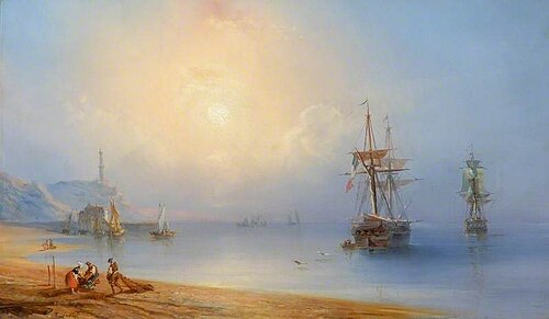 Sea Piece, Calm Hazy Morning, 1860, Théodore Gudin