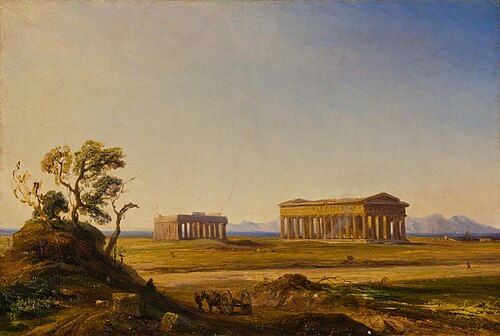 Temples in Paestum, 1897, Théodore Gudin