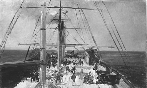 View of the Deck of a Ship on the Open Sea, 1839, Théodore Gudin