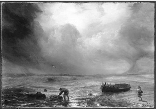 Meeresstrand mit Gewitterstimmung, 1865, Théodore Gudin