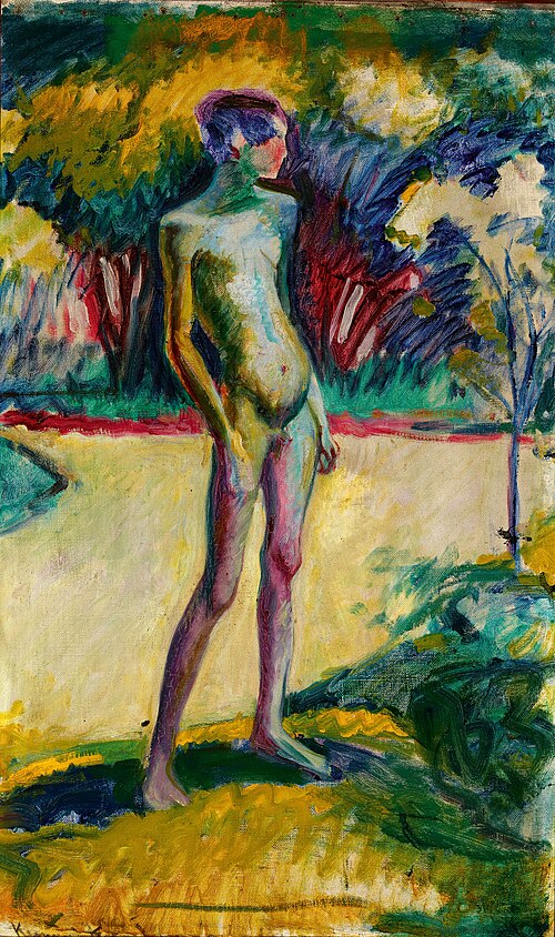 Nude Boy in the garden of Nyerges, 1909, Károly Kernstok