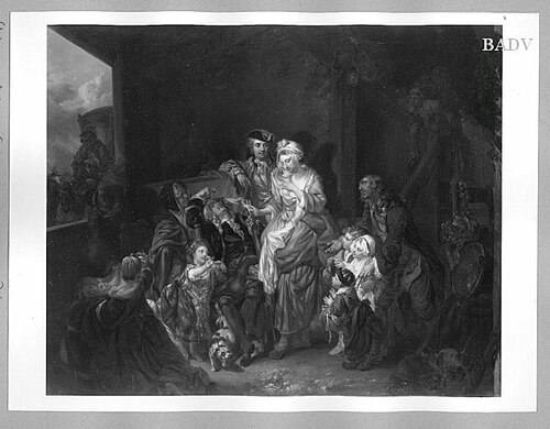 Die Ammenprobe (Rast in einem Bauernhof), 1782, Johann Eleazar Schenau