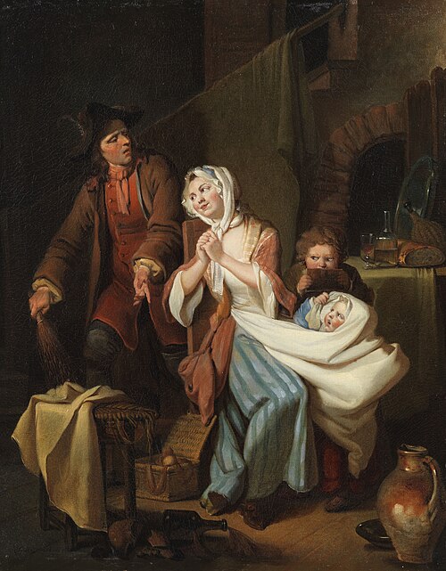 Gestörte Familienidylle in der Kinderstube (Das zerbrochene Geschirr), 1806, Johann Eleazar Schenau