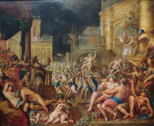 Midas's Feast in Honor of Bacchus and Silenus, 1598, Gillis van Valckenborch