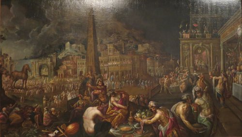 The Entrance of the Wooden Horse into Troy, 1598, Gillis van Valckenborch