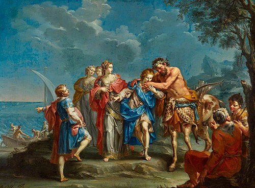 Achilles takes leave of the Centaur Chiron, 1720, Giuseppe Marchesi