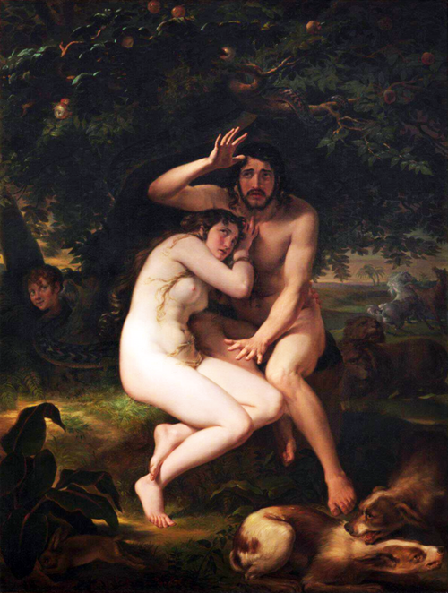 Adam and Eve, 1838, Giuseppe Sogni