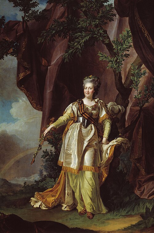 Porträt der Catherine II of Russia (1729-1796), 1787, Dimitri Gregoriovitch Levitzky