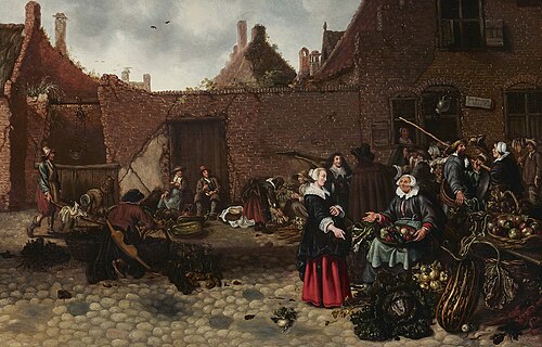 A Vegetable Market, 1652, Sybrand van Beest