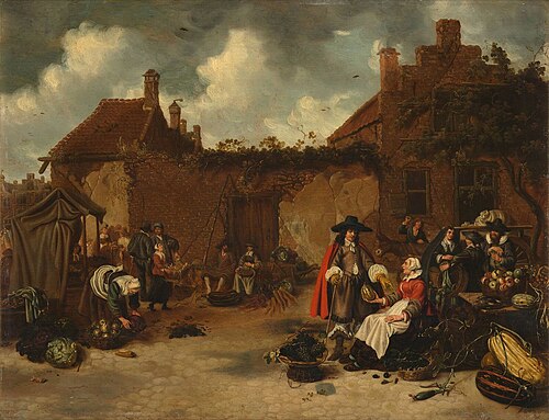 A vegetable and fruit market, 1652, Sybrand van Beest