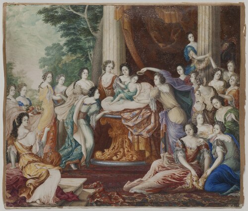 Allegory of the Birth of Crownprince Karl XII, 1682, Andreas von Behn