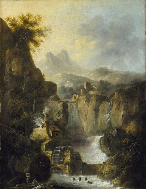 Mountainous Landscape with a Waterfall, 1803, Louis Belanger