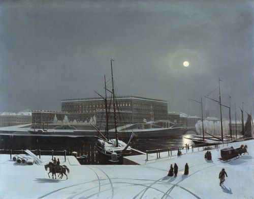 View of the Royal Palace of Stockholm. Winter, , Carl Stefan Bennet
