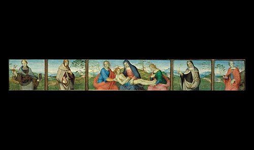 Predella of Lamentation with Four Saints, 1550, Andrea del Sarto