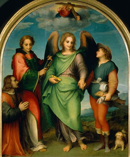 Archangel Raphael with Tobias, St. Laurentius and the donor Leonardo di Lorenzo Morelli, 1512, Andrea del Sarto
