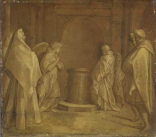 Annunciation of the birth of John the Baptist, 1593, Andrea del Sarto