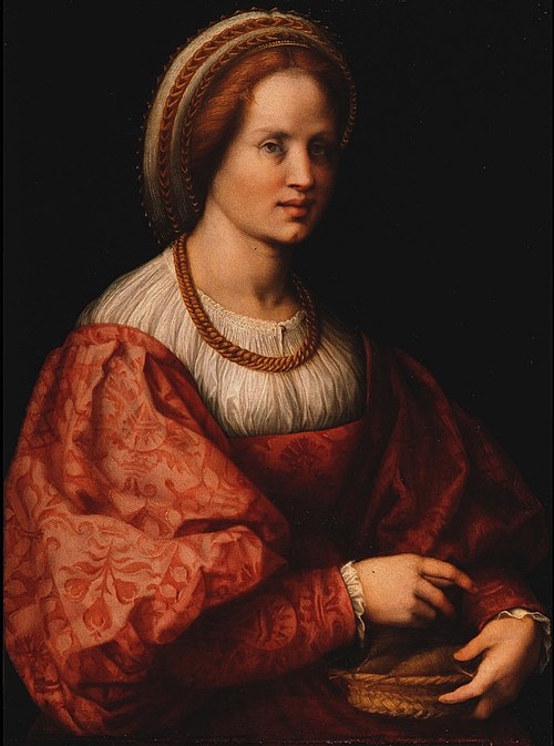 Portrait of a Woman with a Basket of Spindles, 1514, Andrea del Sarto
