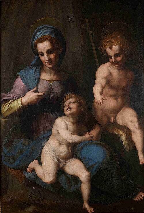 Madonna and Child with Young St John, 1517, Andrea del Sarto