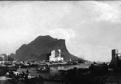 The Harbour at Palermo, 1862, Albert Berg