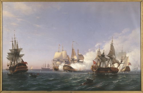 The "Öland" Fighting with English Men-of-War in 1704, 1870, Albert Berg