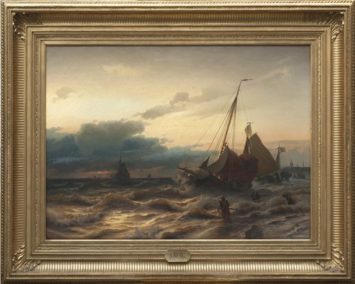 Storm off the Dutch Coast. Scene from Scheveningen, 1865, Albert Berg