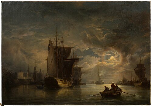 Kronborg Castle by Moonlight, 1852, Johan Kristian Berger