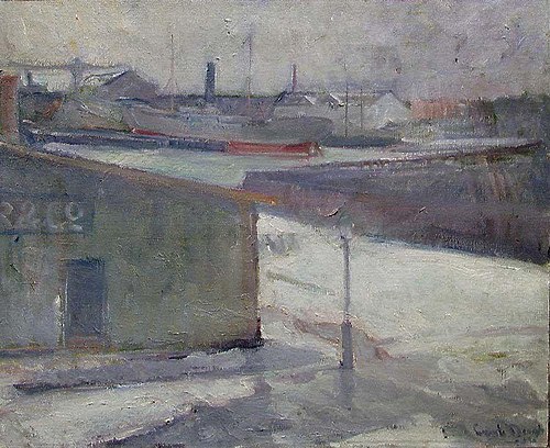 The Port of Malmø, 1916, Svante Bergh