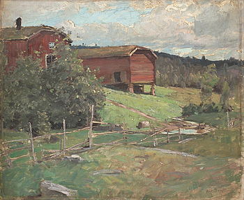 Pastoral landscape, 1896, Alfred Bergström