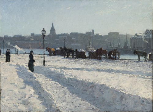 Winter Scene from the Stockholm Waterfront, 1899, Alfred Bergström