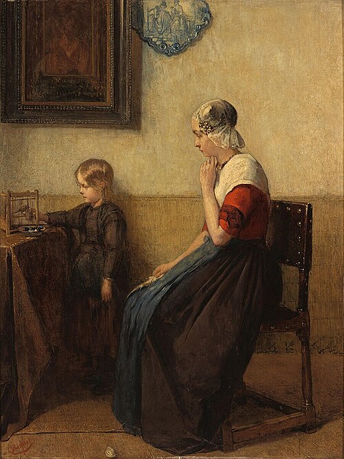 Mother and child, 1850, Christoffel Bisschop