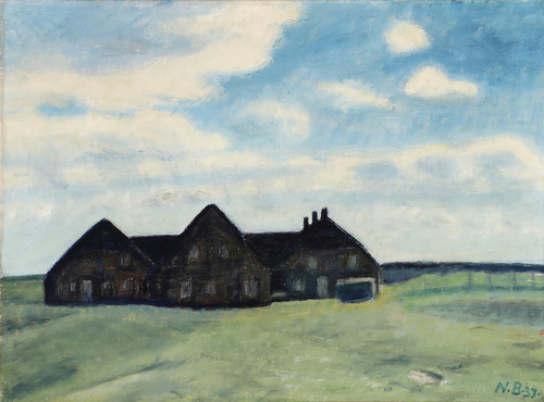A sunlit farm., 1937, Niels Bjerre