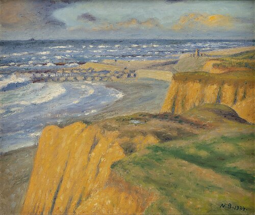 Bovbjerg ved solnedgang. Efterår, 1934, Niels Bjerre