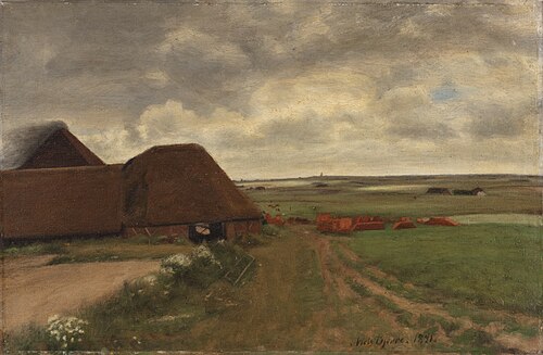 Ved et vestjysk teglværk. Gråvejr, 1891, Niels Bjerre