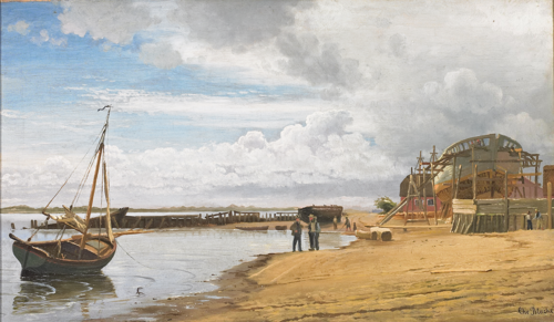 Shipyard in Nordby on Fanø., 1888, Christian Blache
