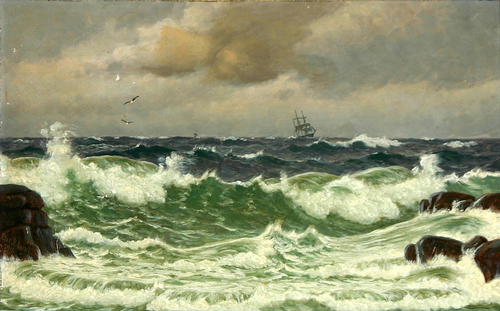 Breakers outside Kullen coast, Sweden., 1916, Christian Blache