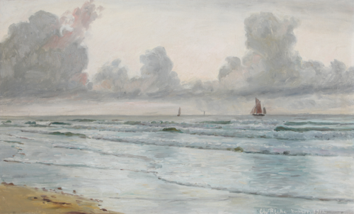 Coast scenery from Hirtshals on a cloudy day., 1912, Christian Blache
