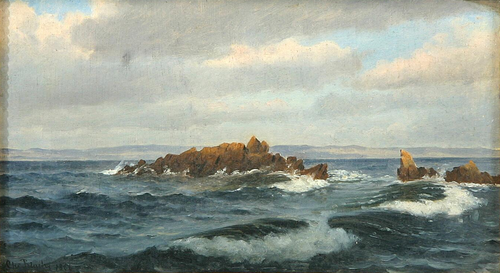 A rocky coast., 1866, Christian Blache