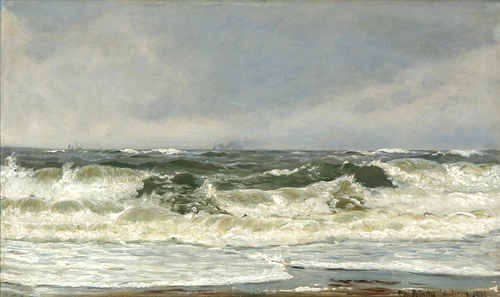 Breakers at Søndervig., 1898, Christian Blache