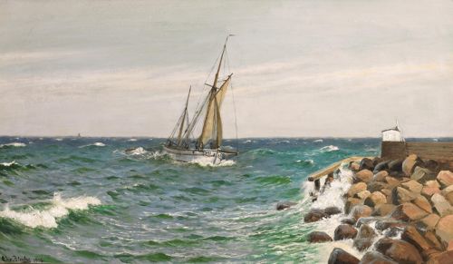 A fishing boat entering a habour., 1906, Christian Blache