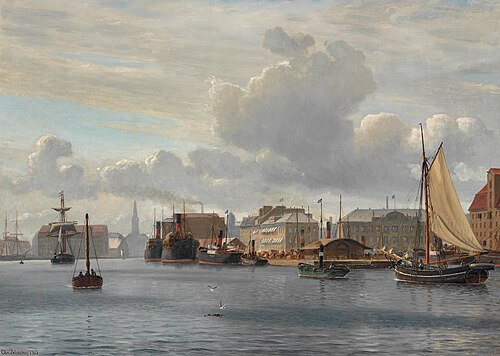 View from the harbour of Copenhagen., 1915, Christian Blache