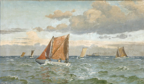 A lively day at sea., 1916, Christian Blache