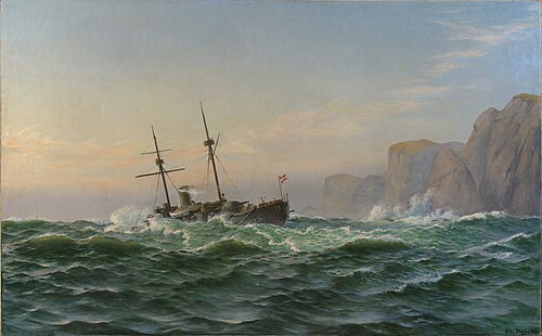 The Iver Hvitfeldt heading for Trondheim, 1894, Christian Blache