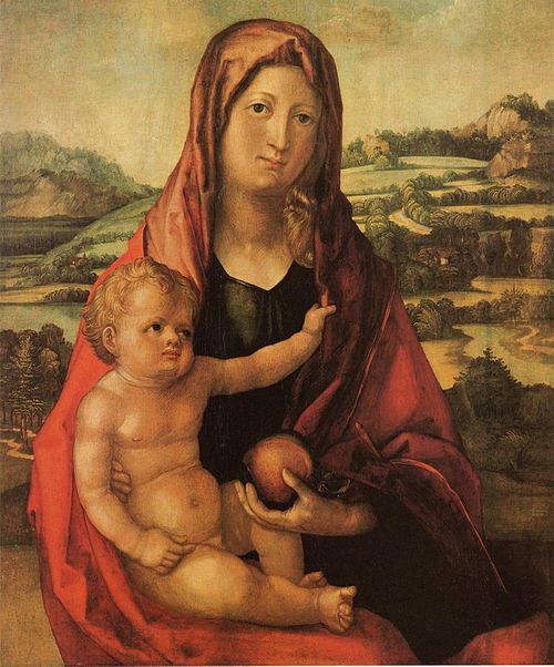 Maria mit Kind vor einer Landschaft, , Albrecht Dürer
