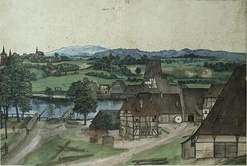 La Tréfilerie sur la Pegnitz, près de Nuremberg, 1494, Albrecht Dürer
