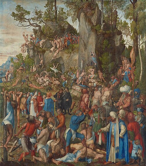 Martyrdom of the Ten Thousand, 1508, Albrecht Dürer