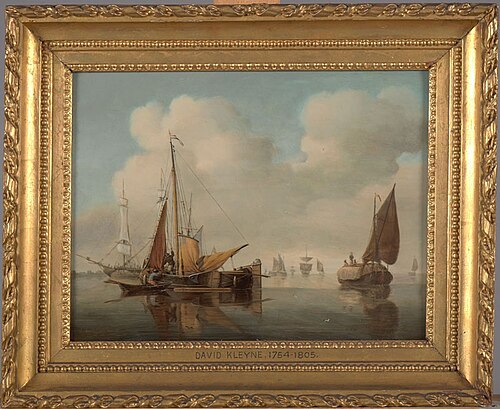 Een beurtman, onder zeil gaand, 1800, David Kleyne